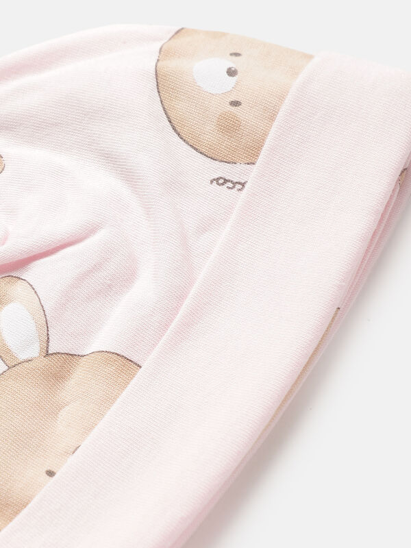 Girls Pink Printed Pure Cotton Cap image number null